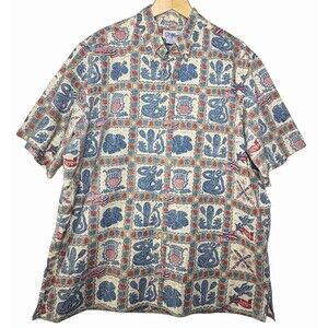 Reyn Spooner Shirt Men's Size XL July 4th  Hawaiian 2010 USA American Eagle
